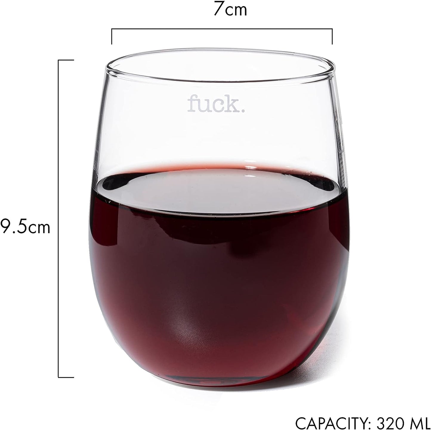 F*CK Wine Single Stemless 11 oz Glass