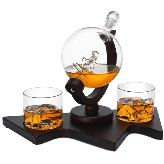 Ski Wine and Whiskey Decanter & Glass Set