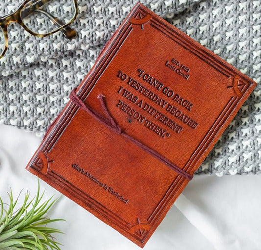 Alice In Wonderland by Lewis Carroll Quote 7x5 Leather Journal