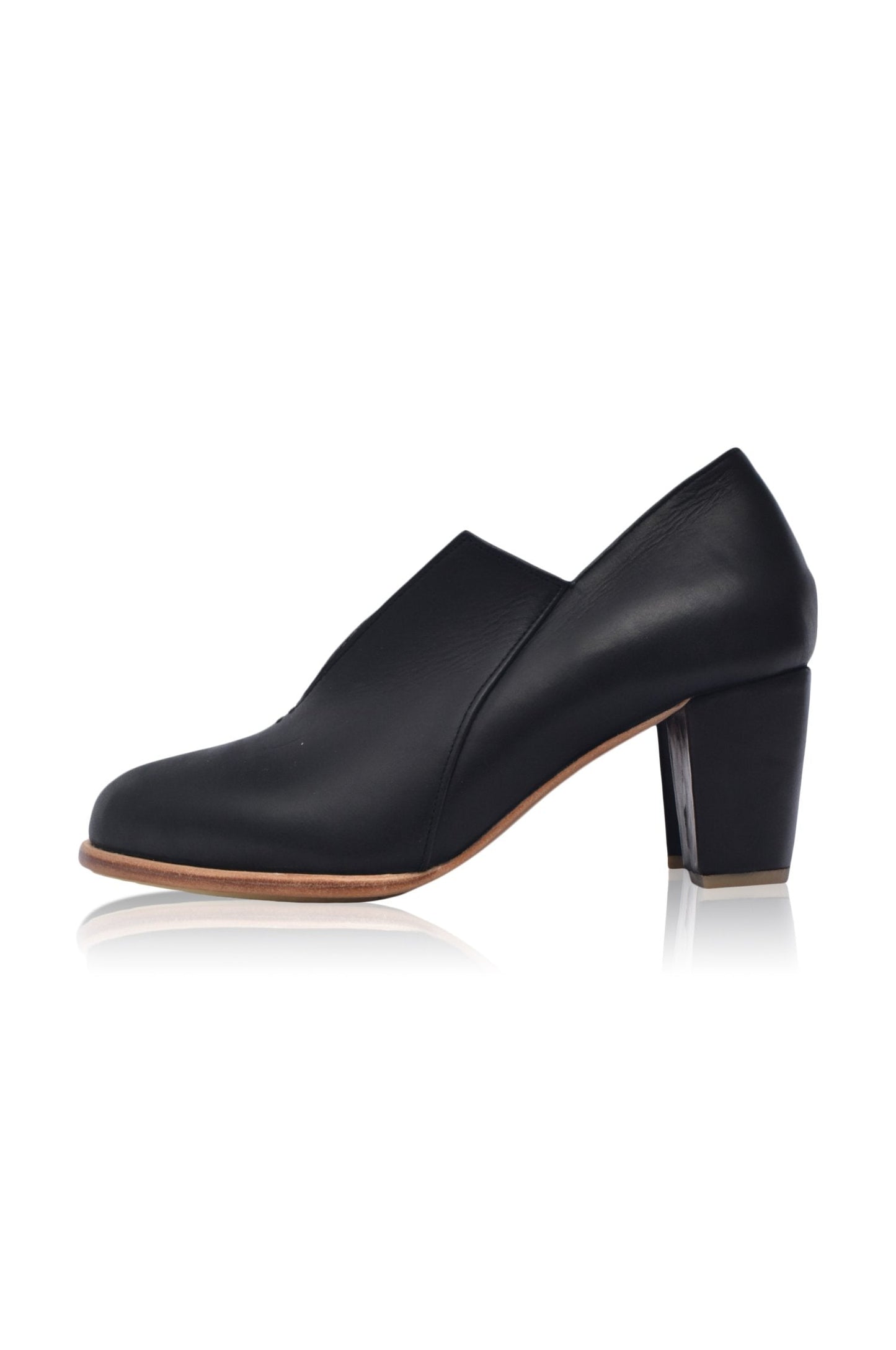 Ange Leather Heel Booties by ELF