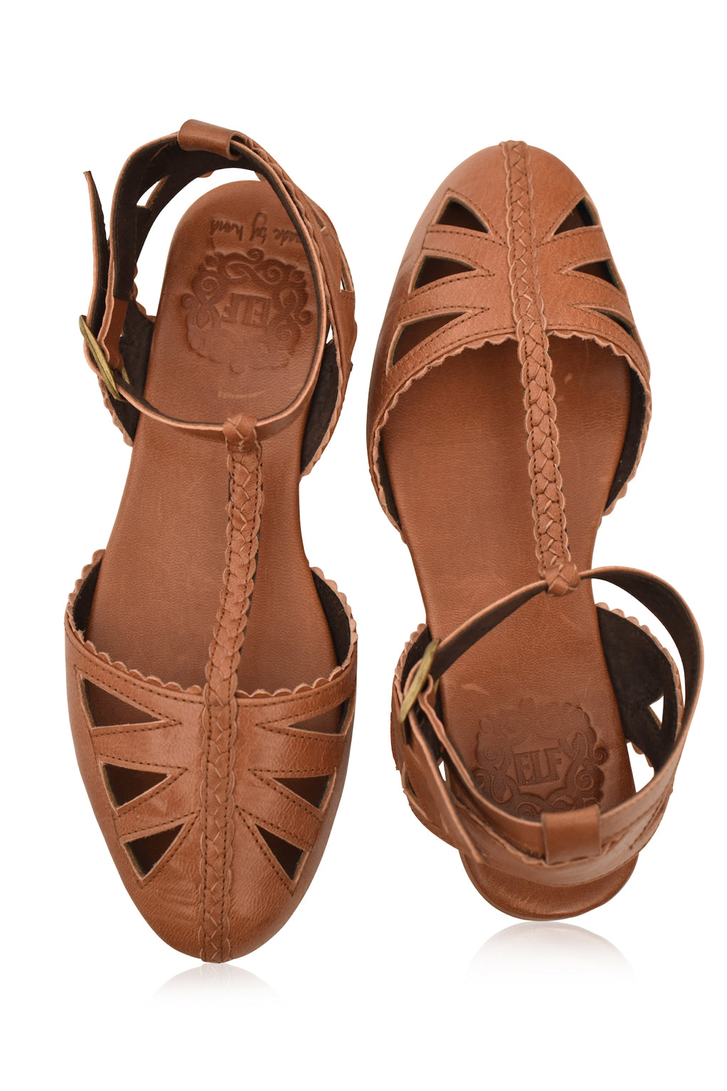 Bounty T-strap Leather Sandals by ELF