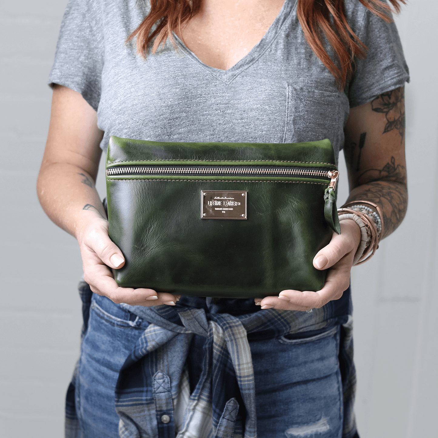 Smooth Leather Cosmetic Bag by Lifetime Leather Co