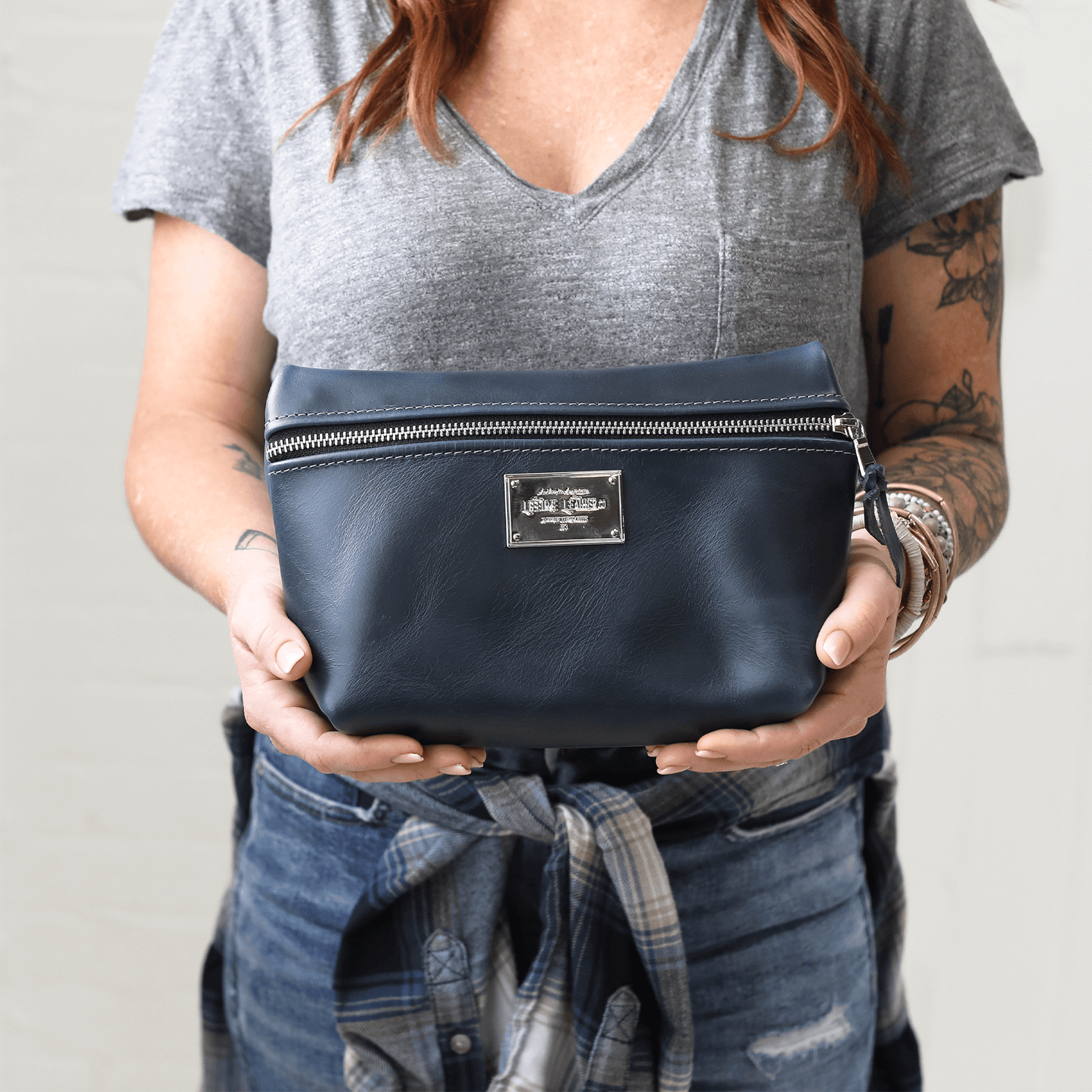 Smooth Leather Cosmetic Bag by Lifetime Leather Co