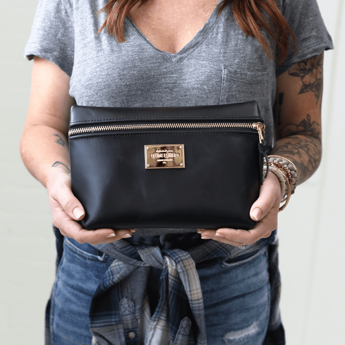Smooth Leather Cosmetic Bag by Lifetime Leather Co