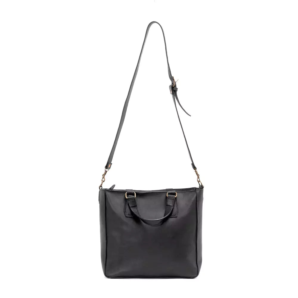 Ellington Leather Market Tote w/ Zippered Pouch by Mission Mercantile Leather Goods