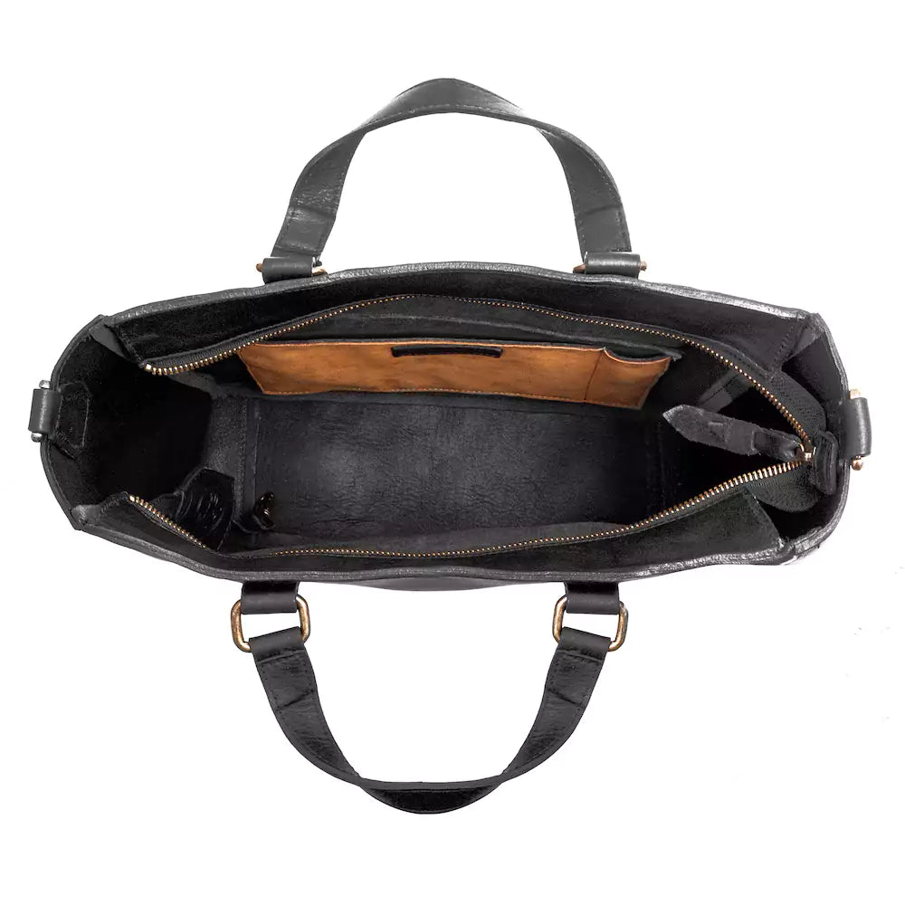 Ellington Leather Market Tote w/ Zippered Pouch by Mission Mercantile Leather Goods