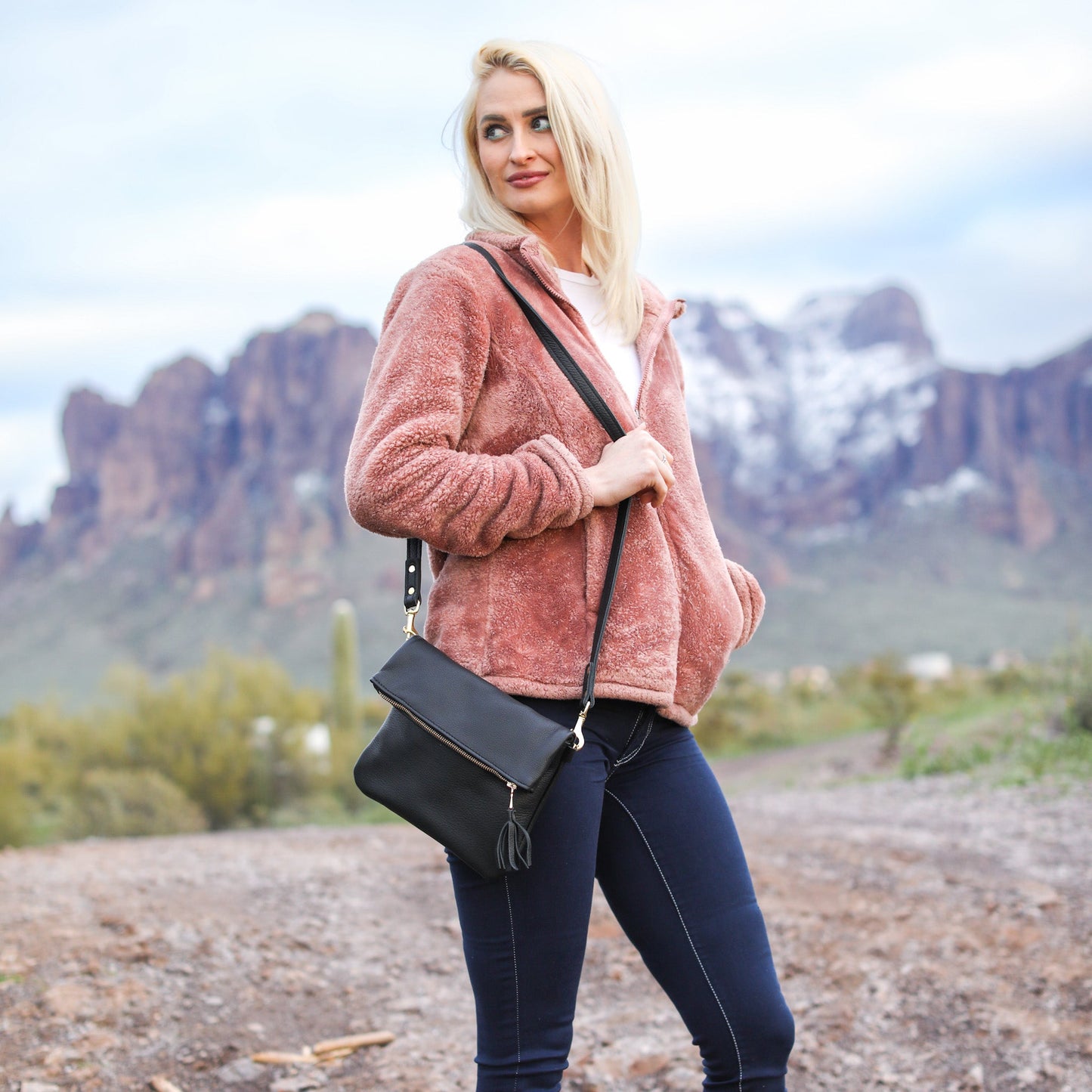 Foldover Crossbody Clutch by Lifetime Leather Co