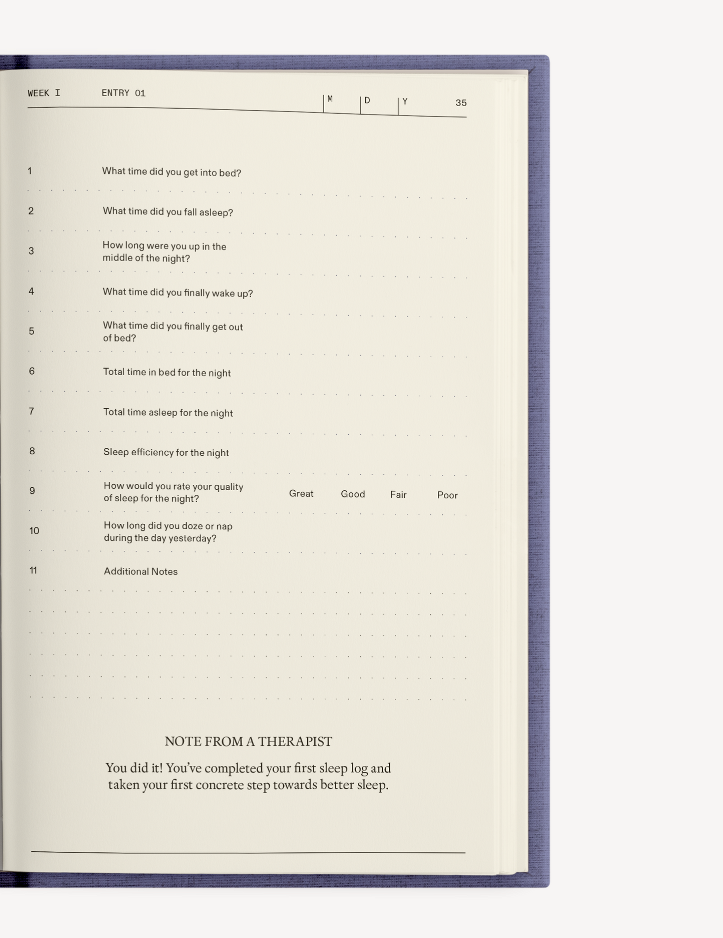 The Anti-Insomnia Notebook by Therapy Notebooks