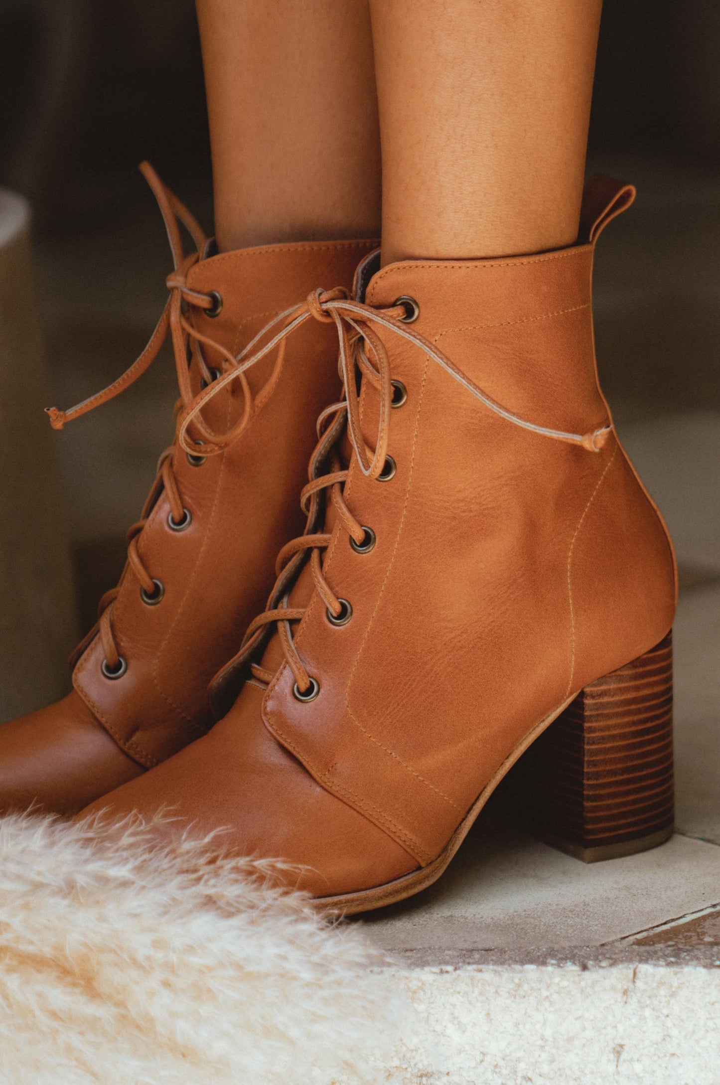Giselle Leather Heel Booties by ELF