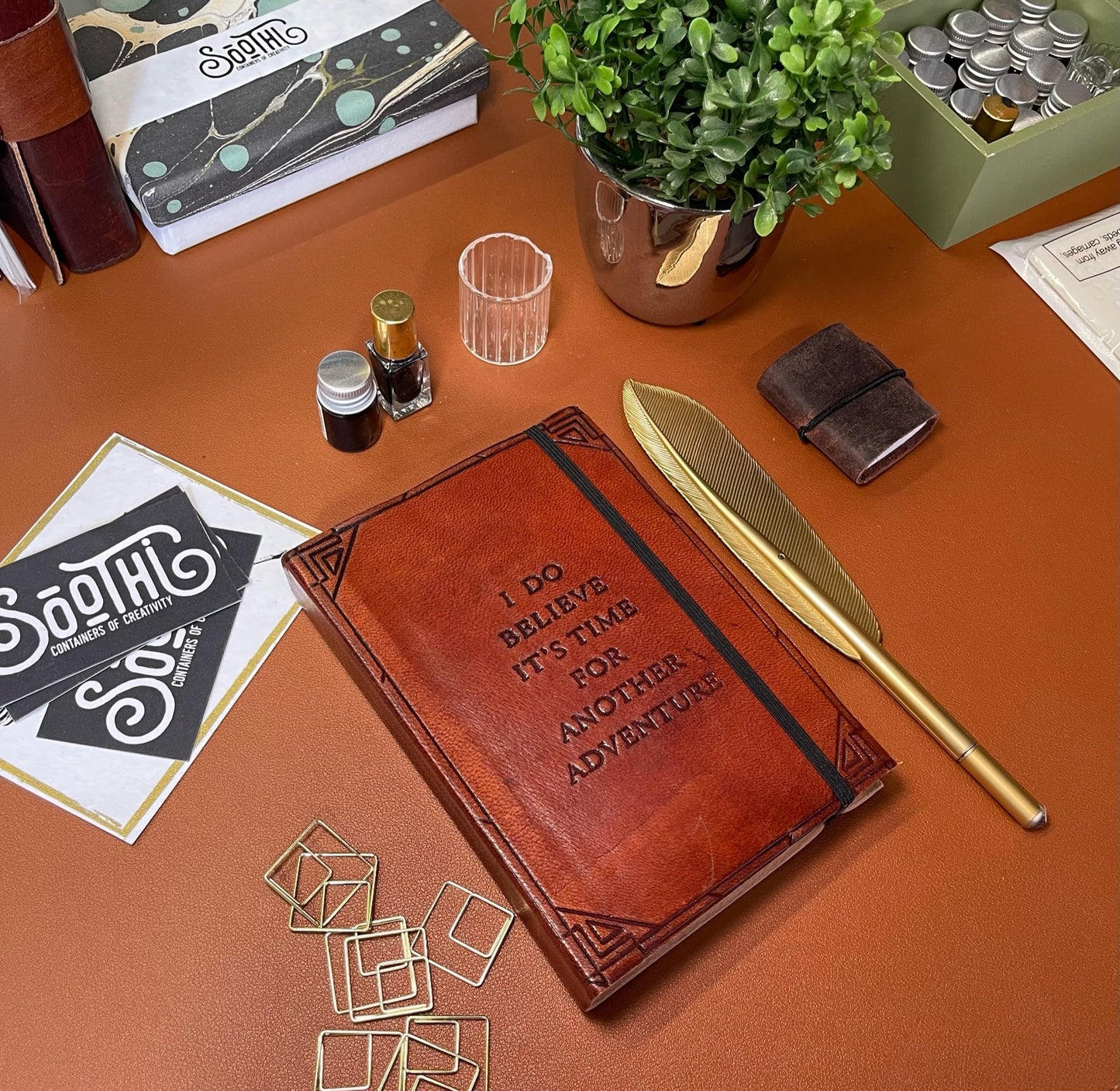 Another Adventure Quote Leather Journal