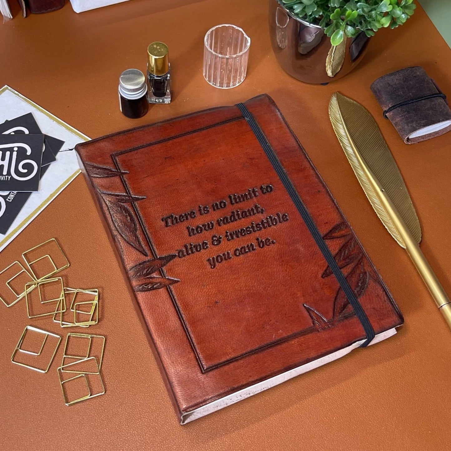 No Limit Quote 8x6 Leather Journal