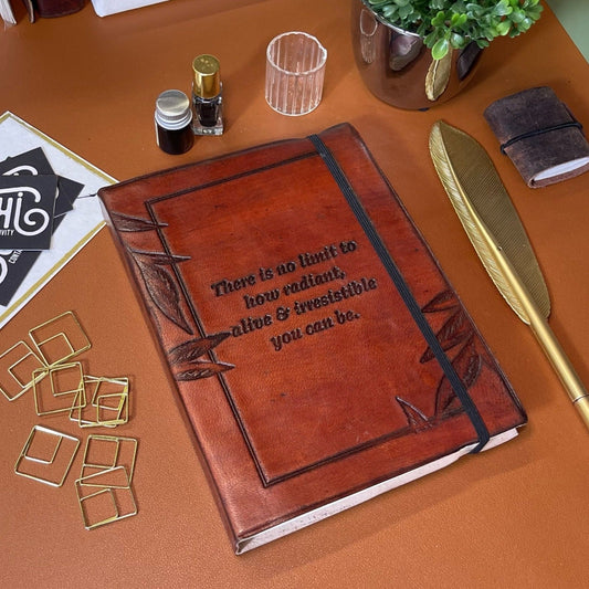 No Limit Quote 8x6 Leather Journal