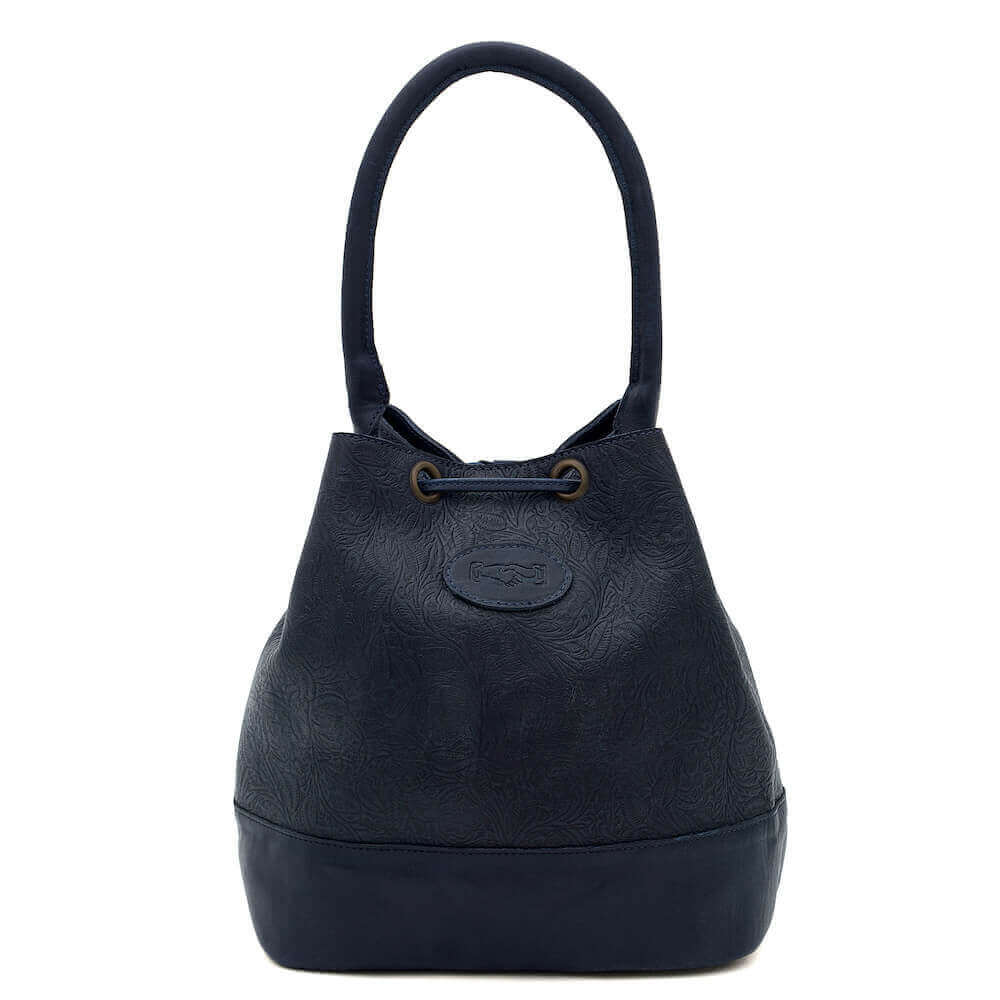 Tooled Leather Bucket Bag by Mission Mercantile Leather Goods