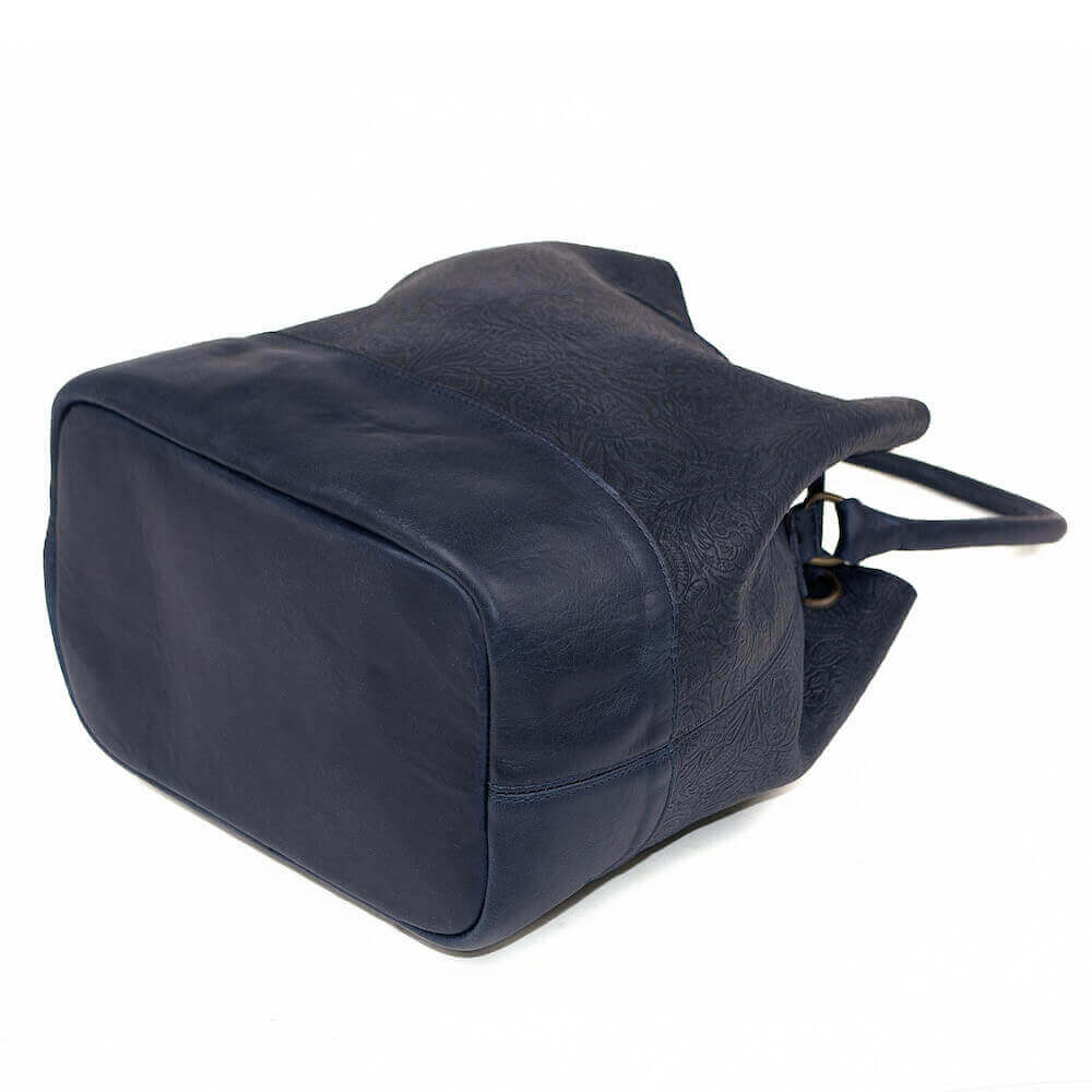 Tooled Leather Bucket Bag by Mission Mercantile Leather Goods