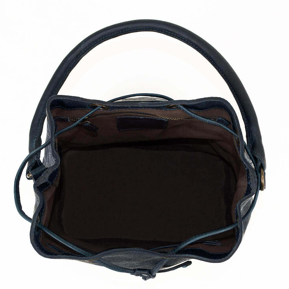 Tooled Leather Bucket Bag by Mission Mercantile Leather Goods