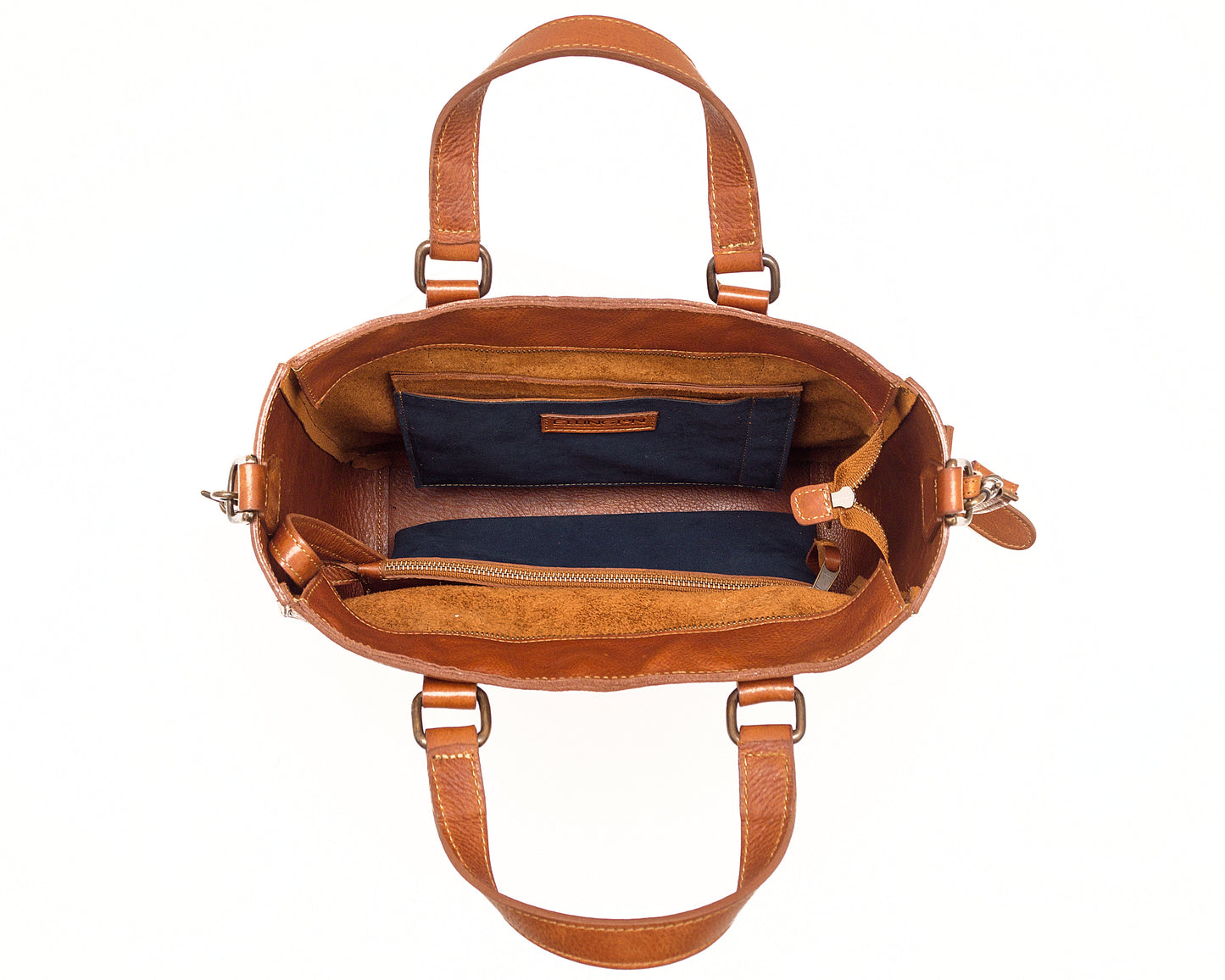 Ellington Leather Market Tote w/ Zippered Pouch by Mission Mercantile Leather Goods