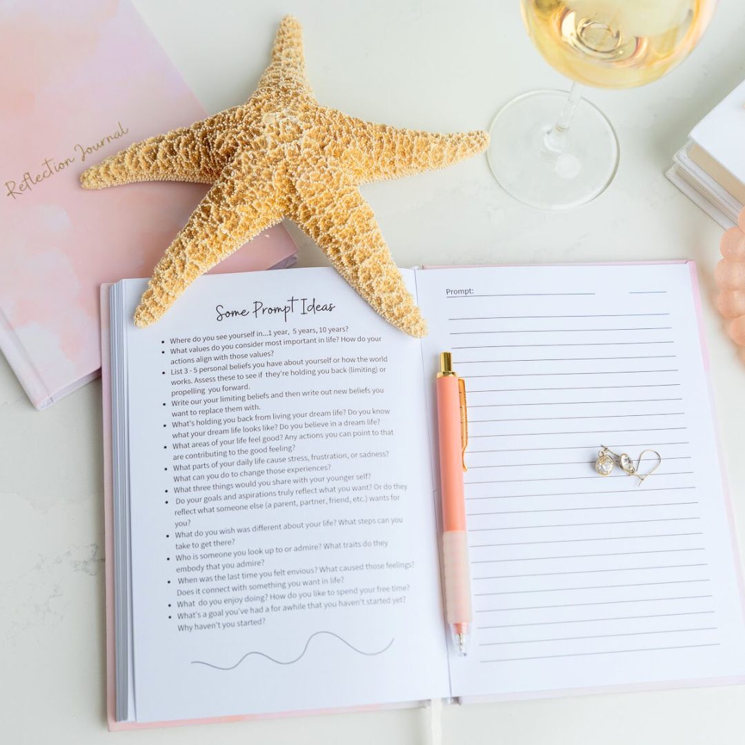 Time to Reflect Journal & Rose Quartz Gua Sha Set