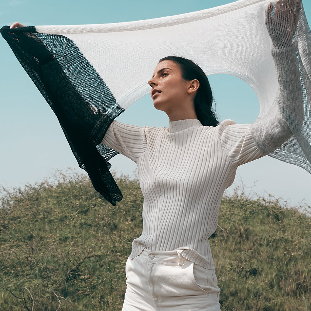 Color Block Alpaca Wrap Scarf by SLATE + SALT