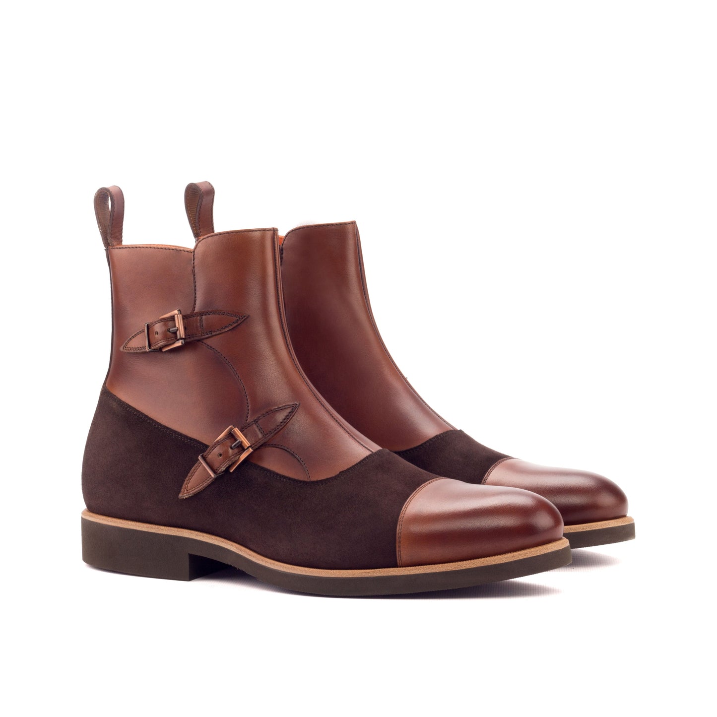 - OCTAVIAN - Unique Handcrafted Med Brown Painted Calf by Le Ruux