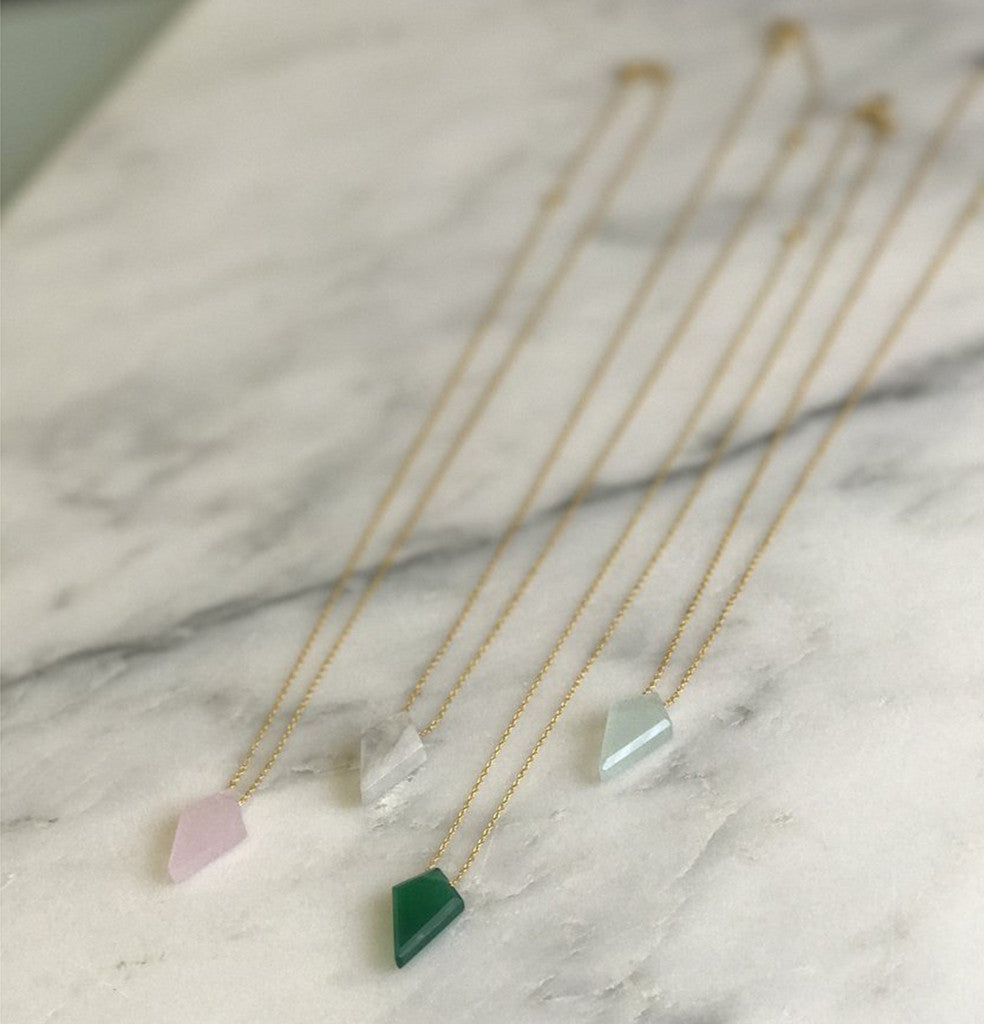 Diamond Gemstone Necklaces by SLATE + SALT