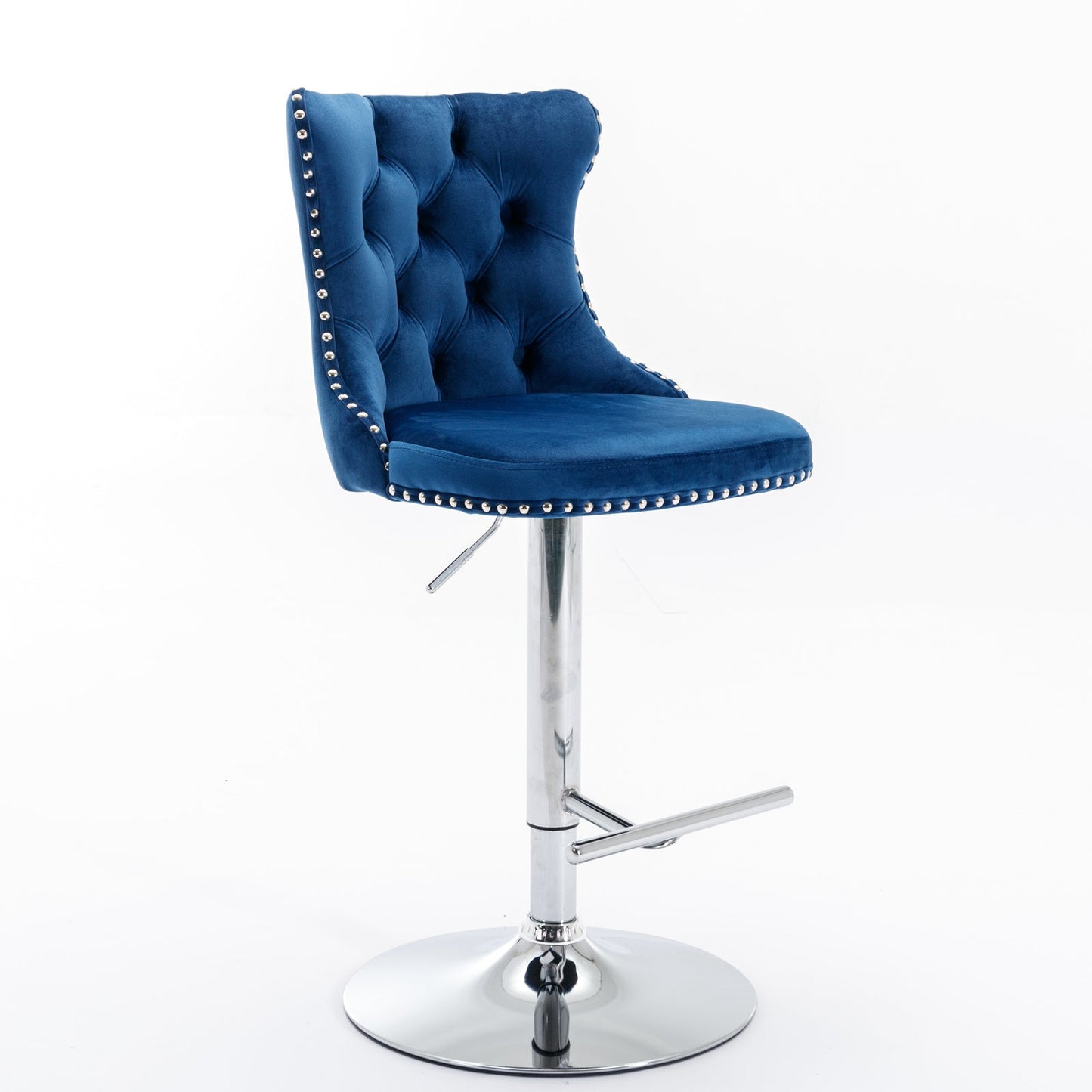 Set of 2 Swivel Velvet Barstools by Blak Hom