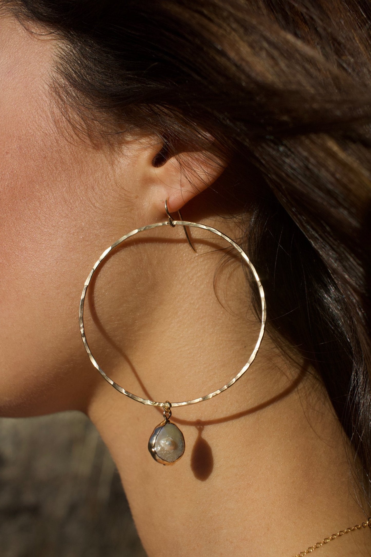 Dainty Baroque Pearl Hoops