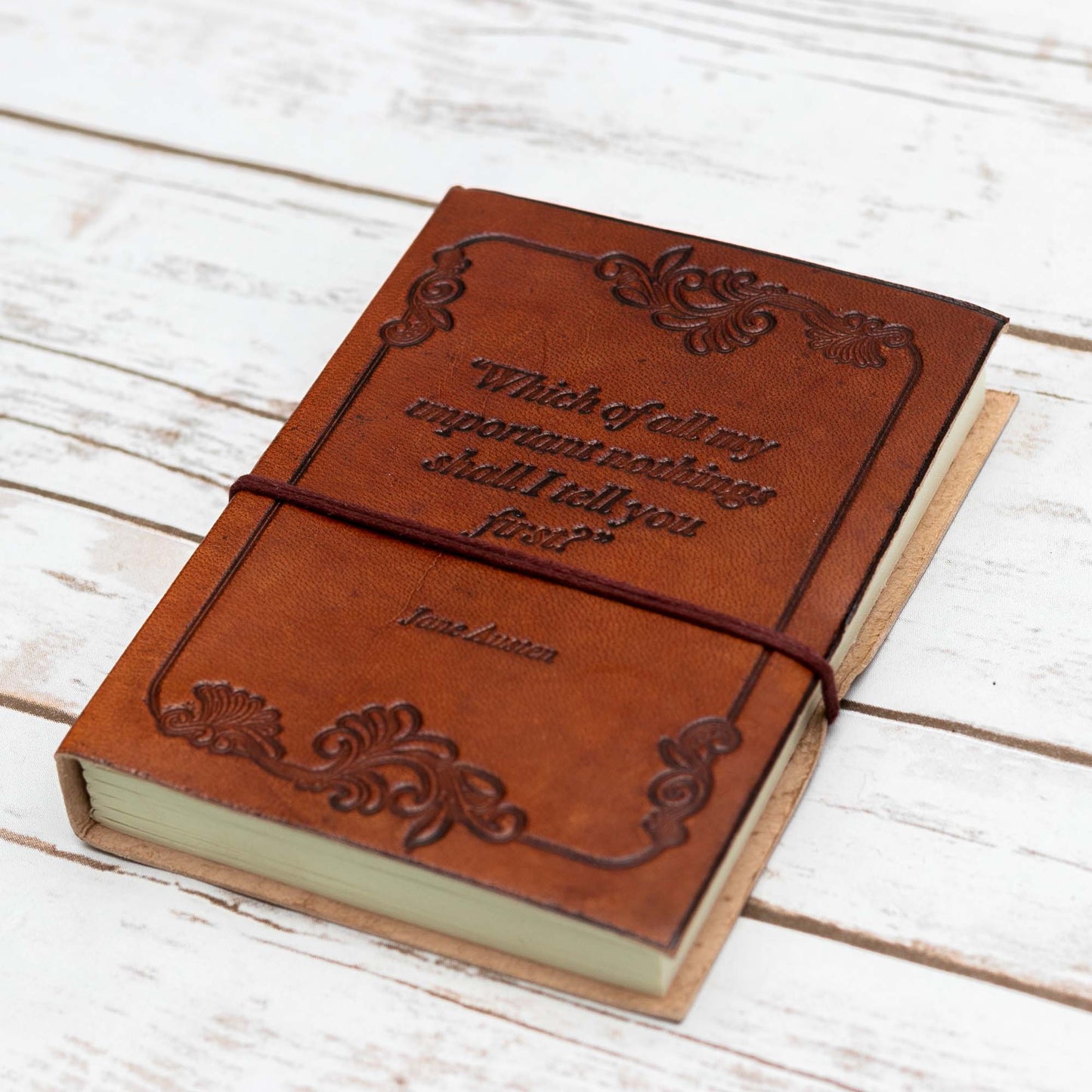 Important Nothings Jane Austen Quote 7x5 Leather Journal
