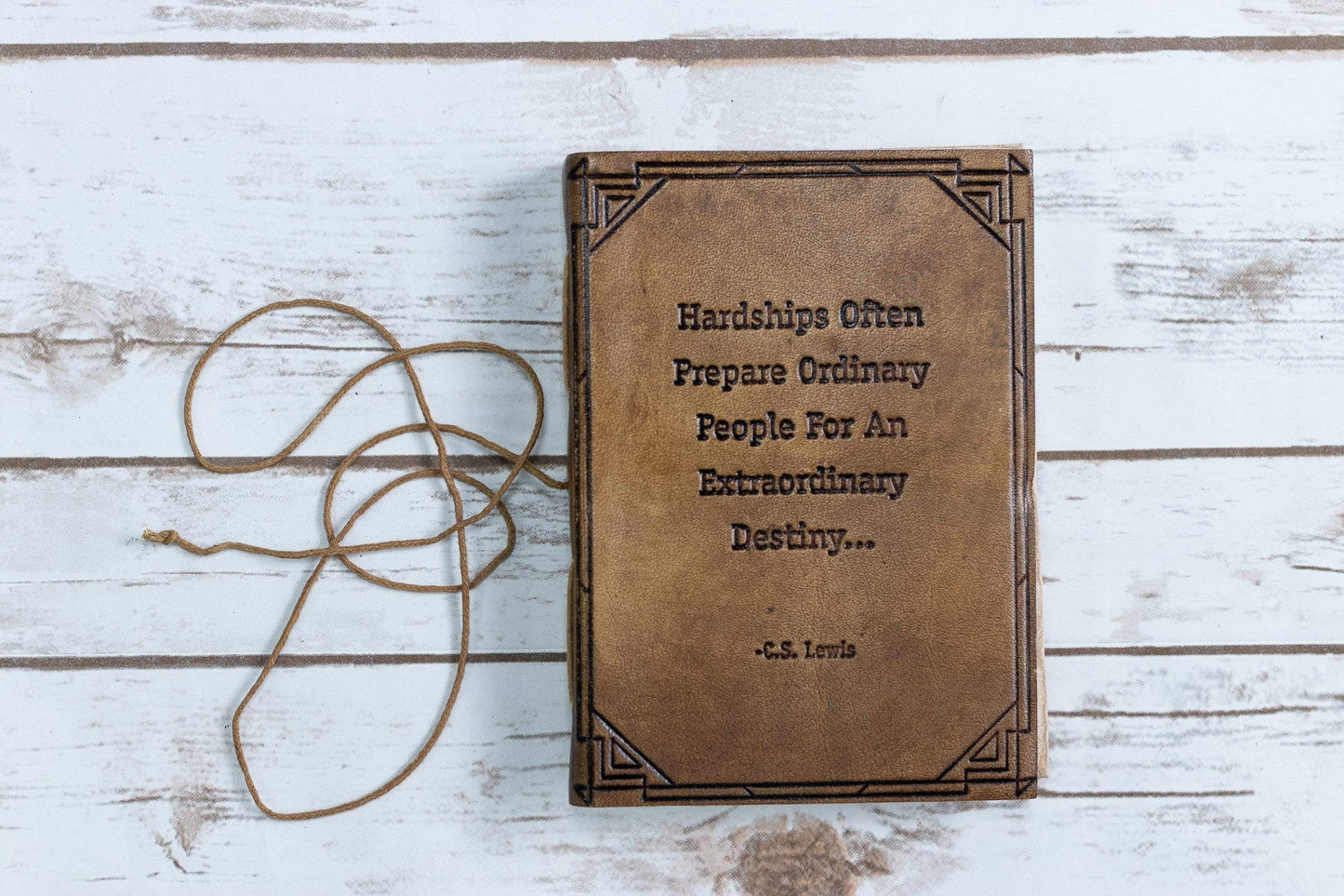 Hardships And Extraordinary Journey C.S. Lewis Quote  7x5 Leather Journal
