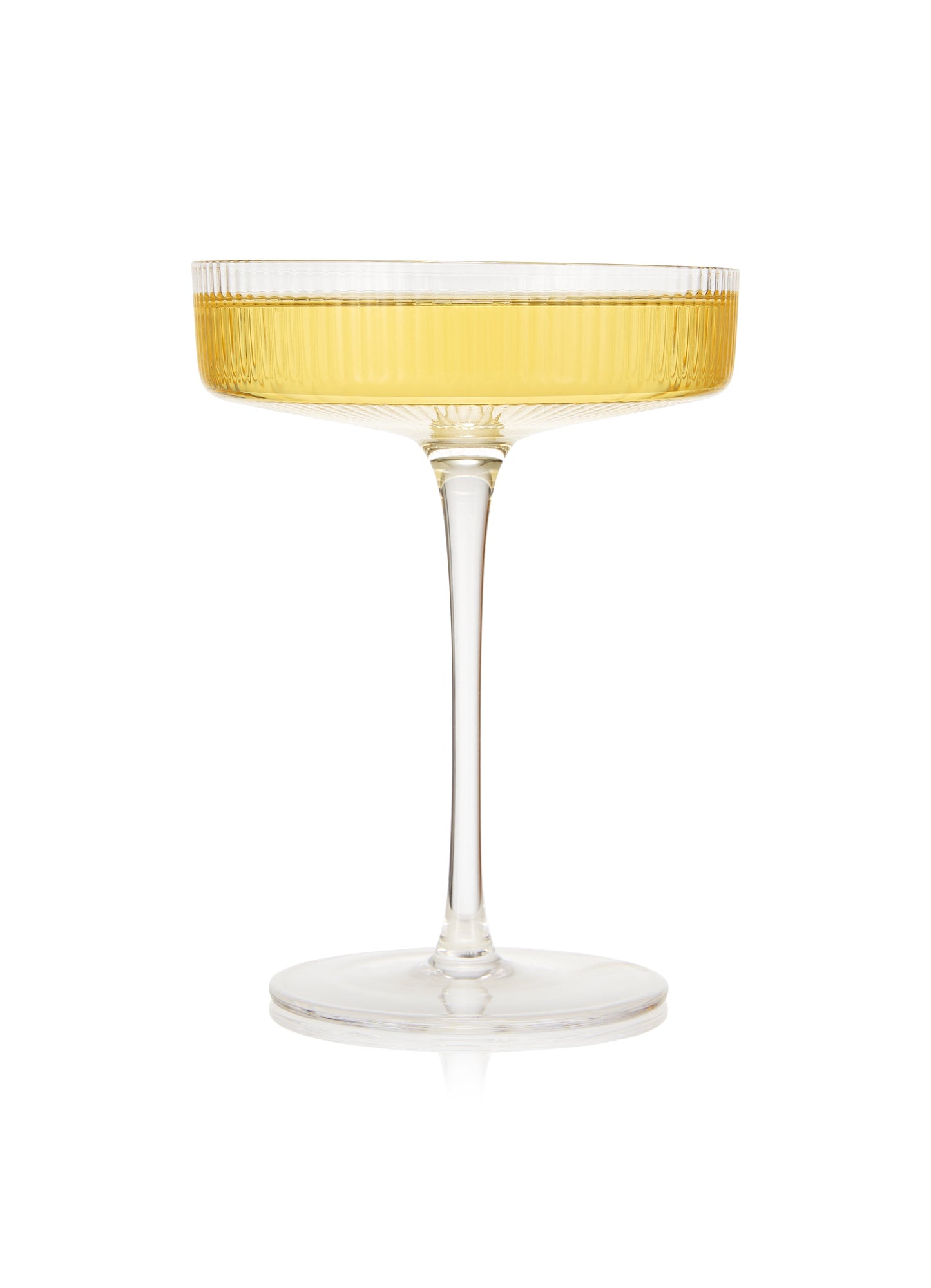 Ribbed Coupe Cocktail Glasses 8 oz Set of 2