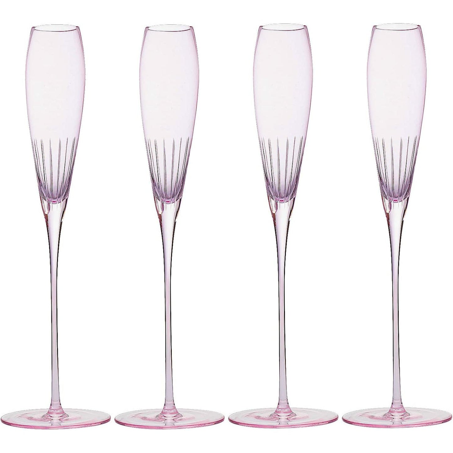 Paris Collection Crystal Pink Champagne Flute 8.5 oz Set of 4