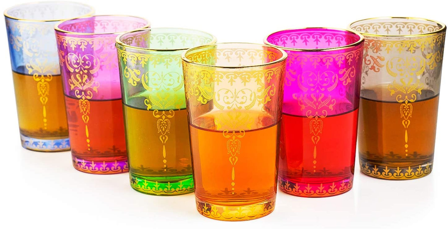 Moroccan Glasses Artisan Hand-Made 6 oz Set of 6