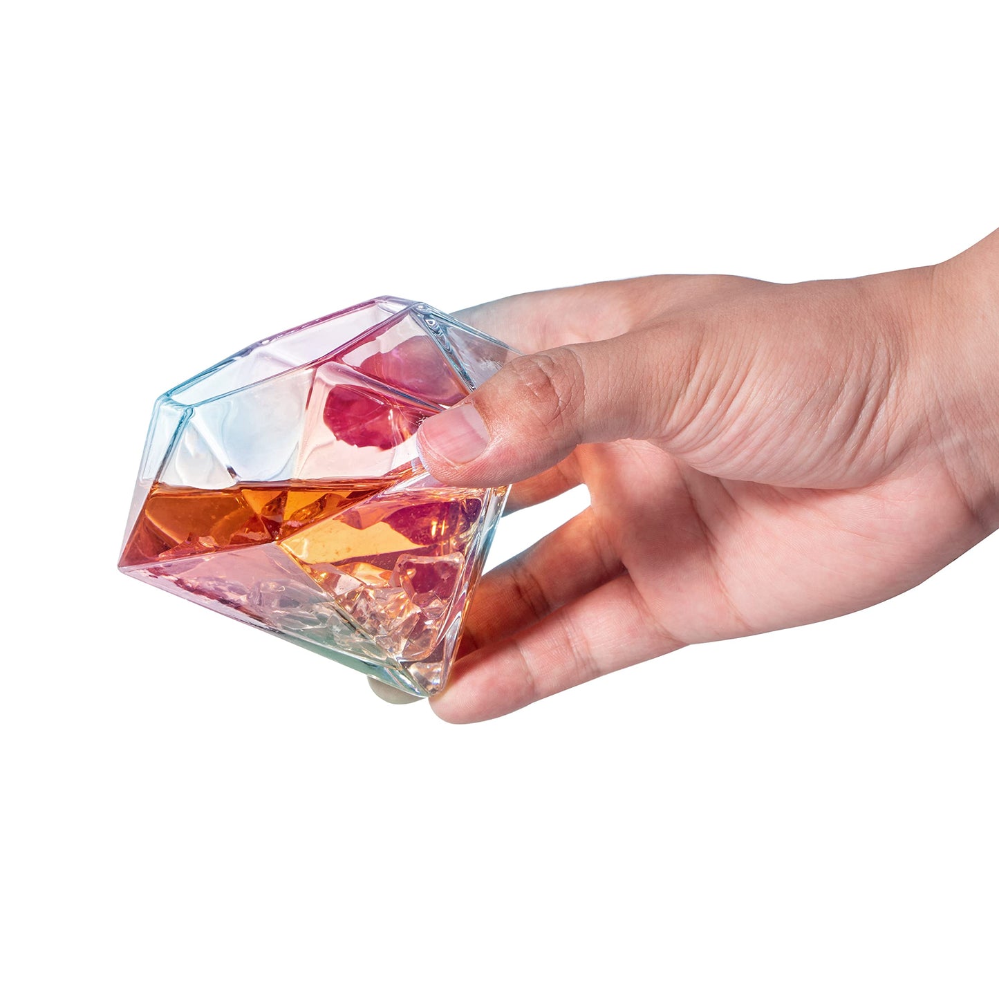 Iridescent Diamond Glasses 10 oz Set of 4
