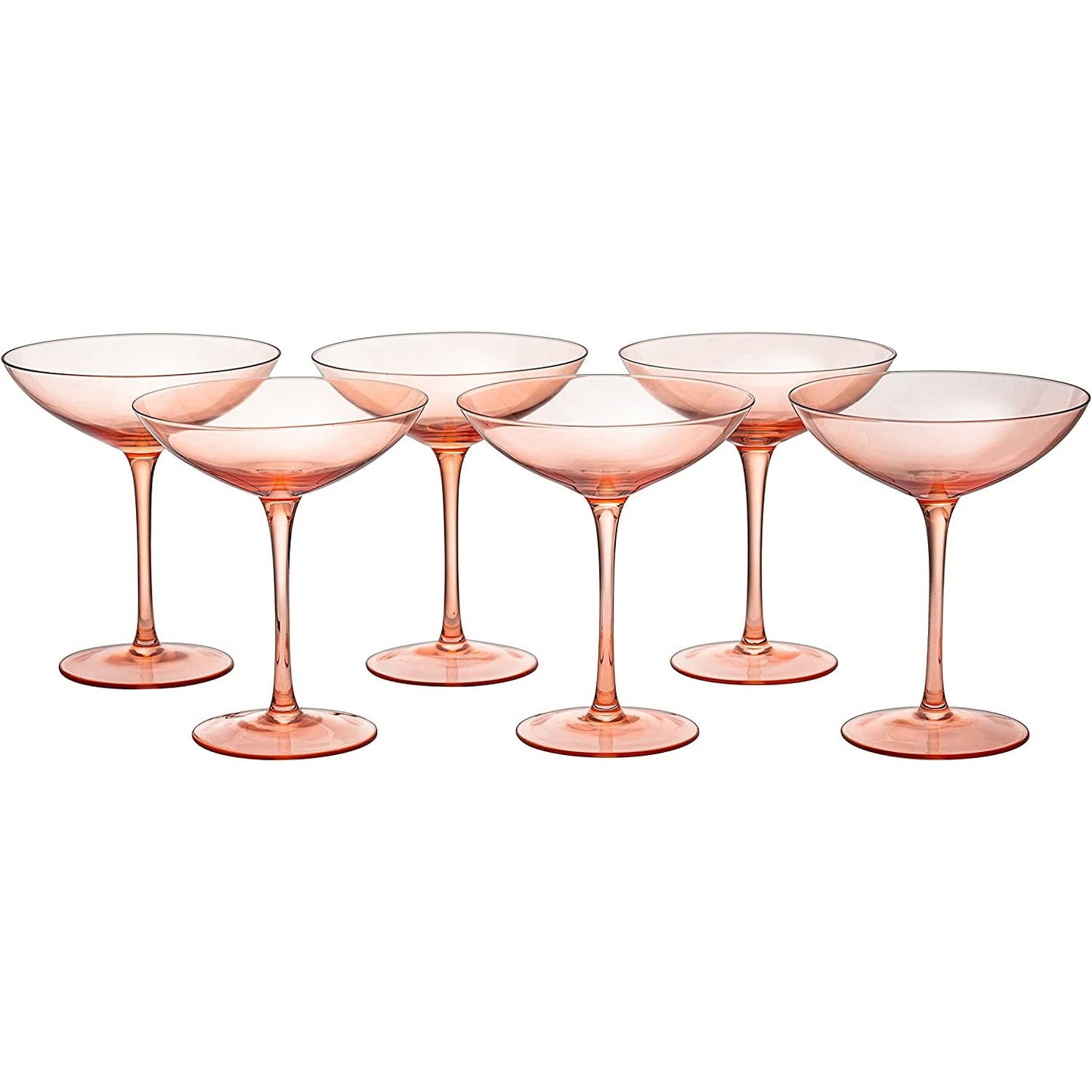 Champagne Coupes 12 oz Set Of 6 (Blush Pink)