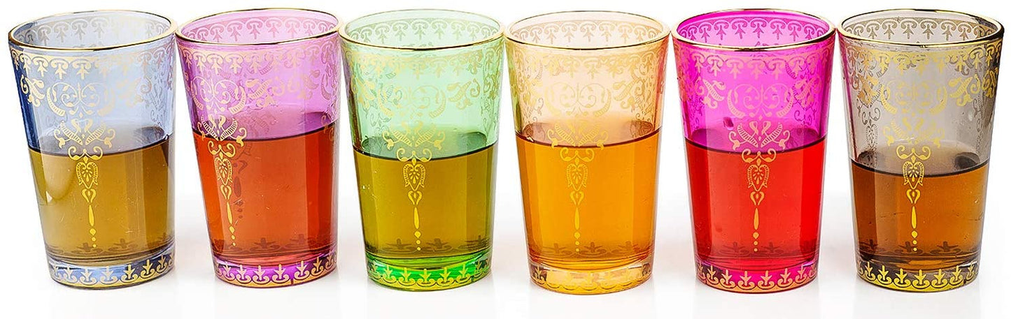 Moroccan Glasses Artisan Hand-Made 6 oz Set of 6