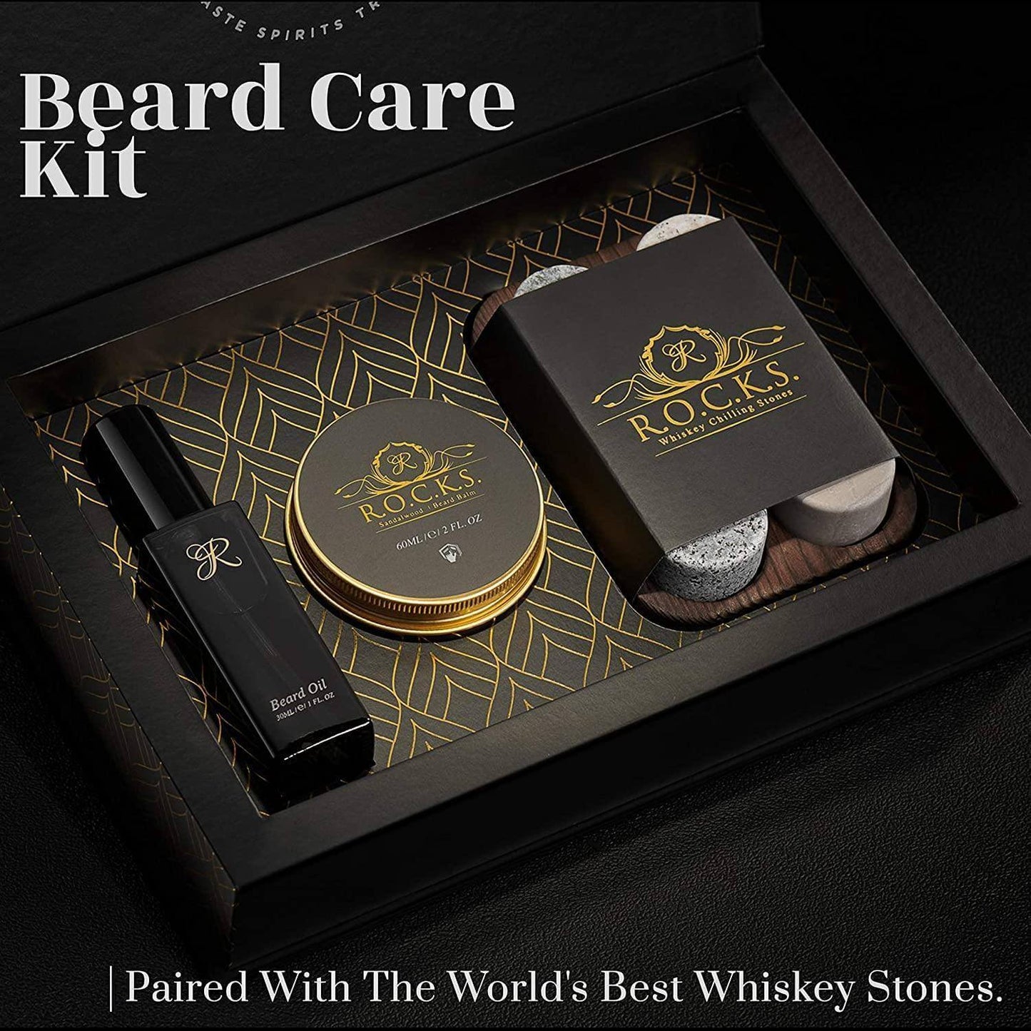 R.O.C.K.S. Whiskey Chilling Stones Whiskey Chilling Stones The Gentleman's Essentials - Rocks x Beard Kit