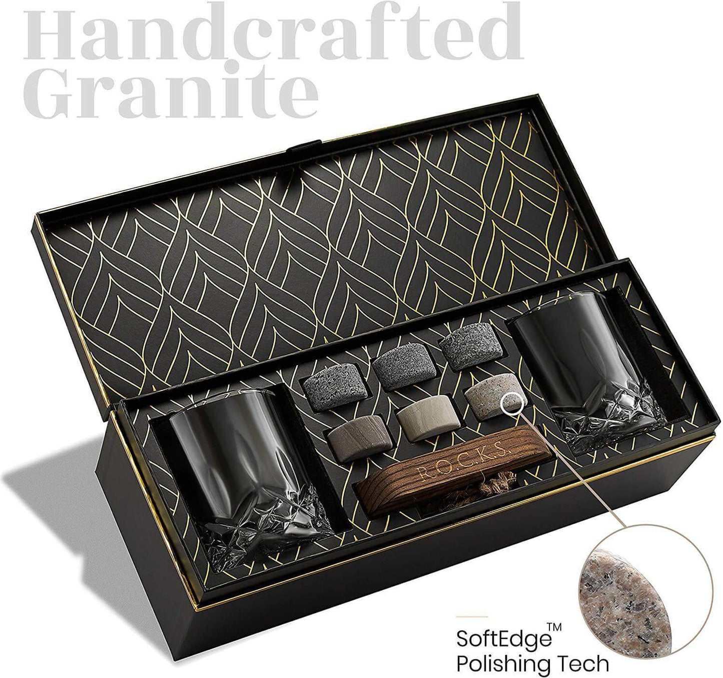 R.O.C.K.S. Whiskey Chilling Stones The Connoisseur's Set - Signature Glass Edition