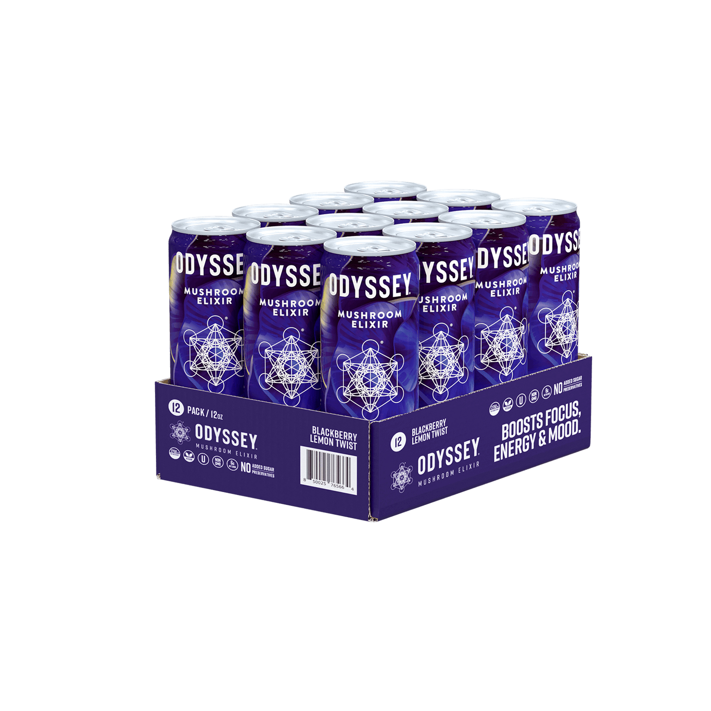 Blackberry Lemon Twist Sparkling Mushroom Energy Drink 12 Pack by OdysseyElixir
