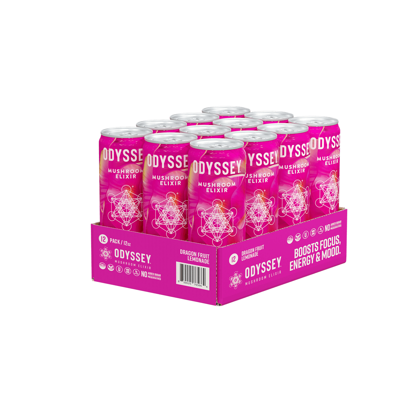 Dragon Fruit Lemonade Sparkling Mushroom Energy Drink 12 Pack by OdysseyElixir