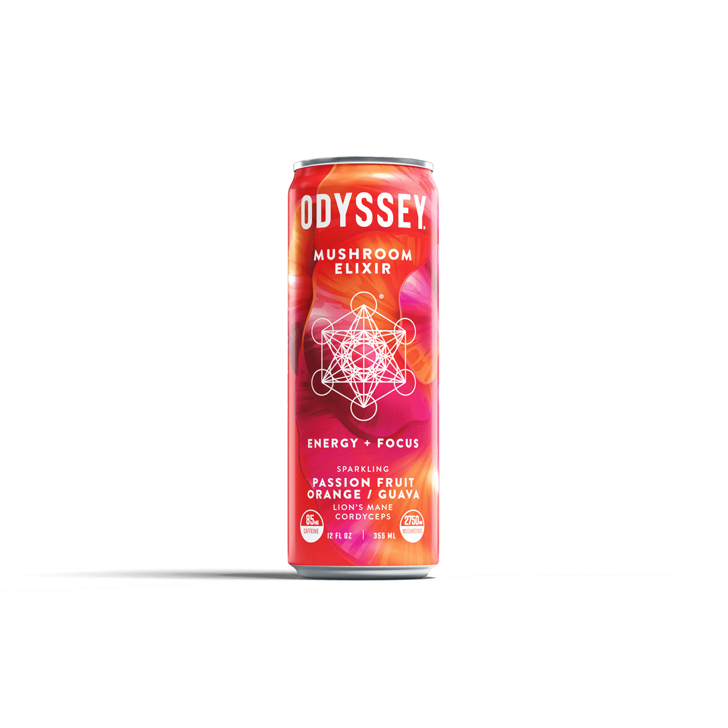 Passion Fruit Orange Guava Sparkling Mushroom Energy Drink 12 Pack by OdysseyElixir