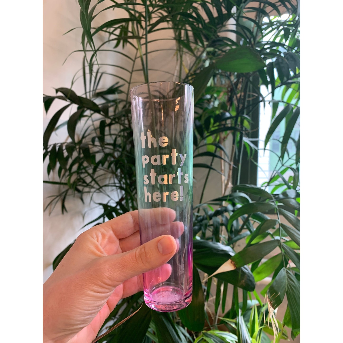 Party Starts Here Flat Bottomed Champagne Glass Flute by The Bullish Store