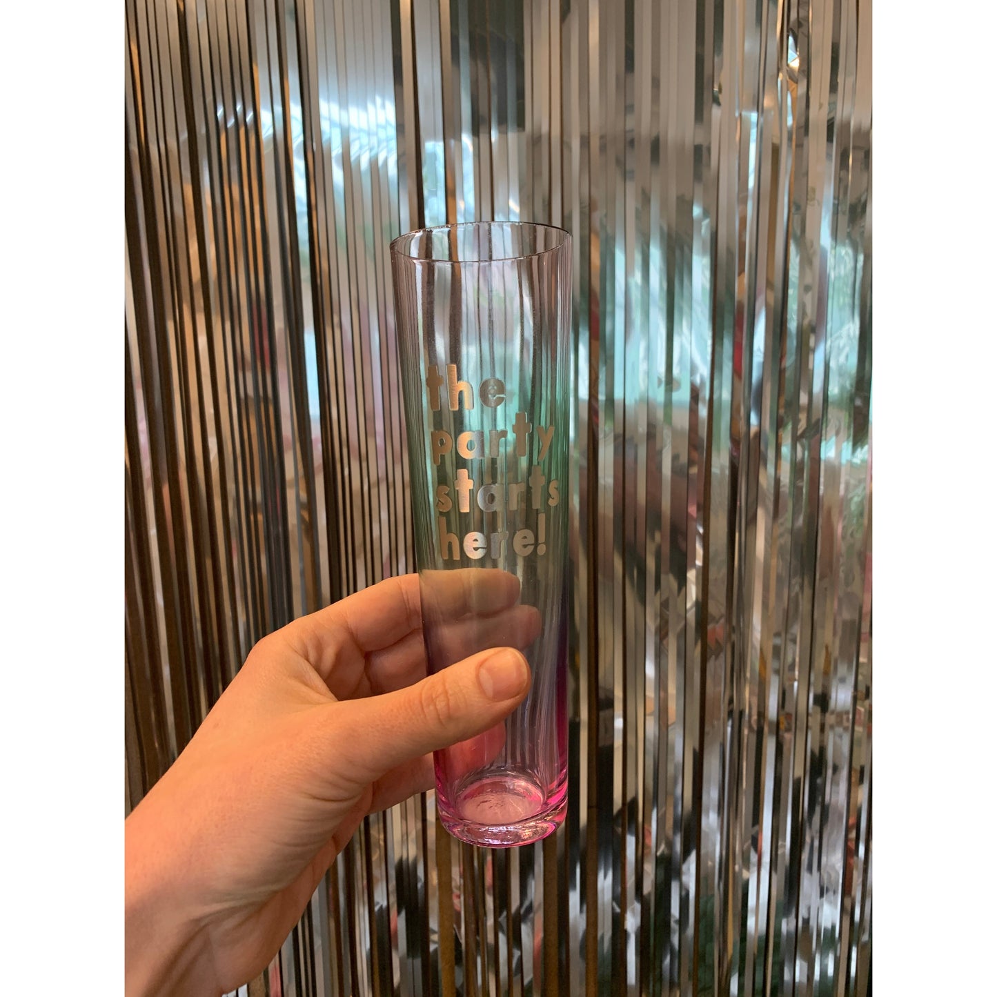 Party Starts Here Flat Bottomed Champagne Glass Flute by The Bullish Store