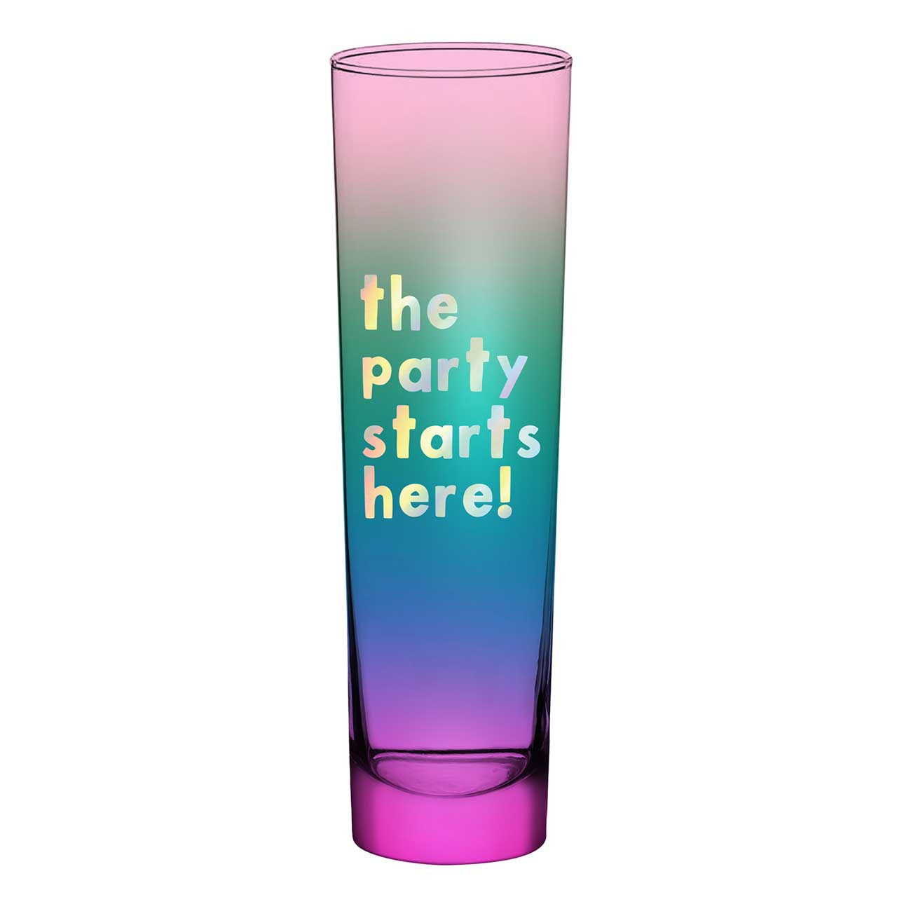 Party Starts Here Flat Bottomed Champagne Glass Flute by The Bullish Store