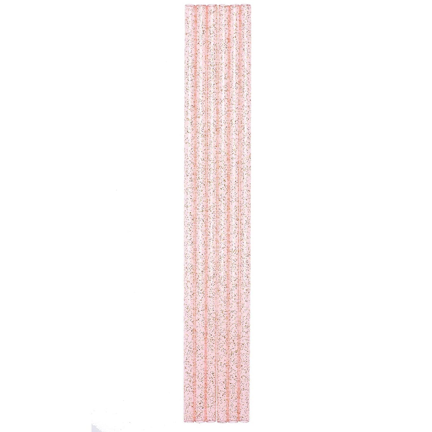 Set of 6 Pink Glitter Reusable Straws | BPA-Free Acrylic | 11" Extra Long Elegant Straws by The Bullish Store