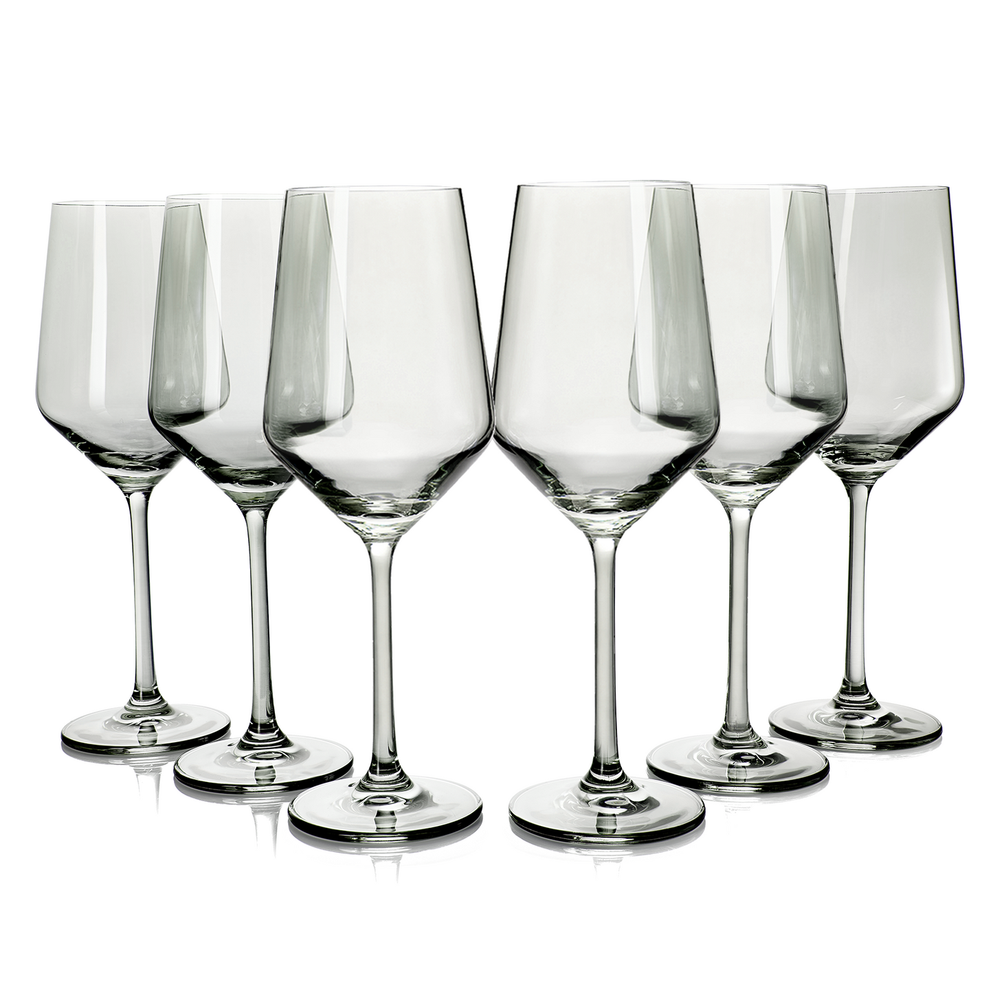 Smoke Grey Colored Wine Glass Set 12 oz Set of 6
