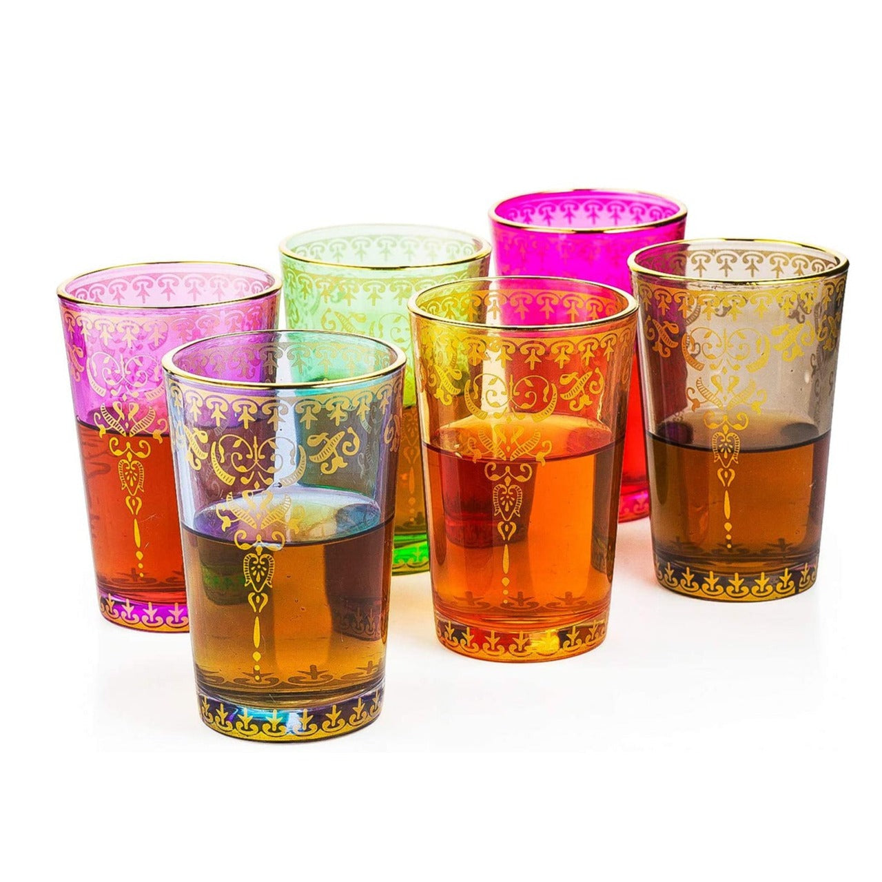Moroccan Glasses Artisan Hand-Made 6 oz Set of 6