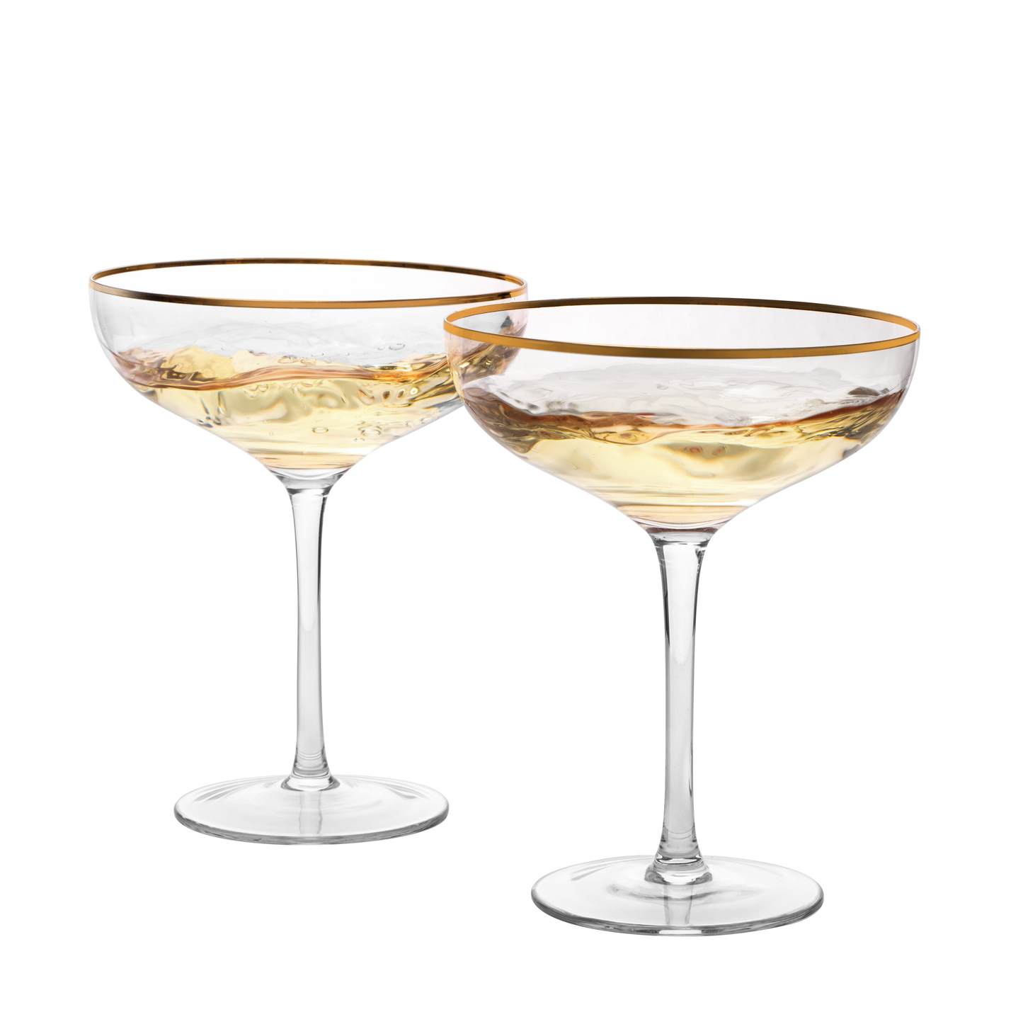 Crystal Gold Rim Coupe Glass 9 oz Set Of 2