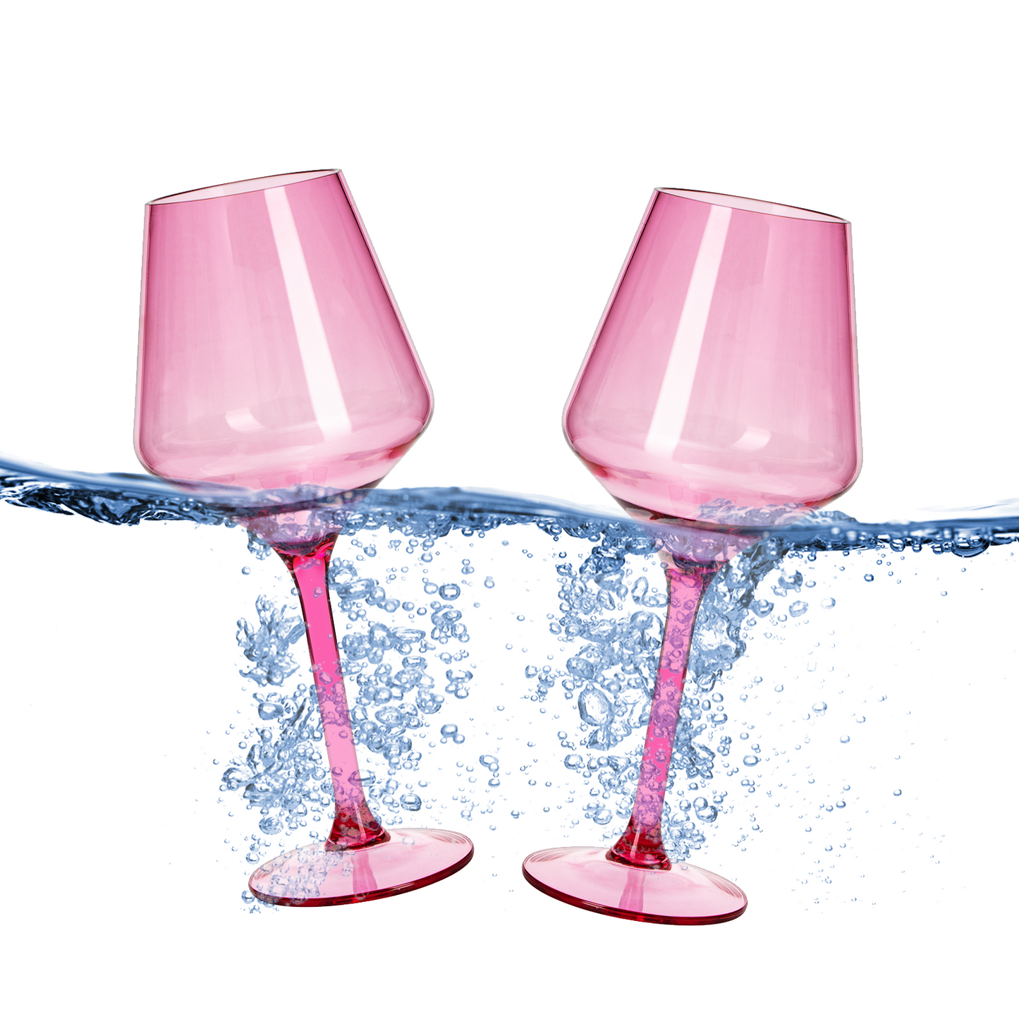 The Wine Savant Floating Shatterproof Poolside Wine Glasses 15 oz Set of 2