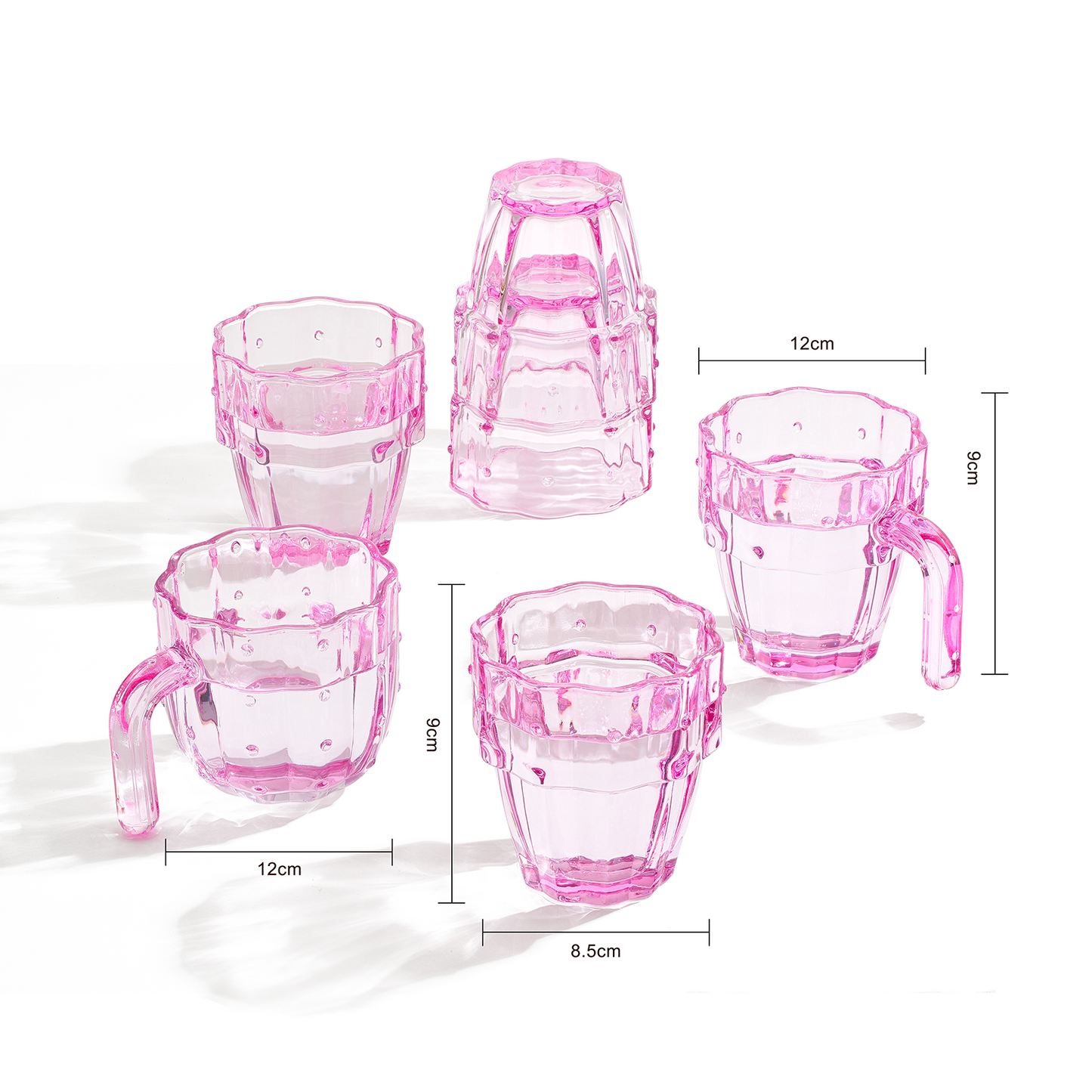 Cactus Stackable Glasses 10 oz Set of 6