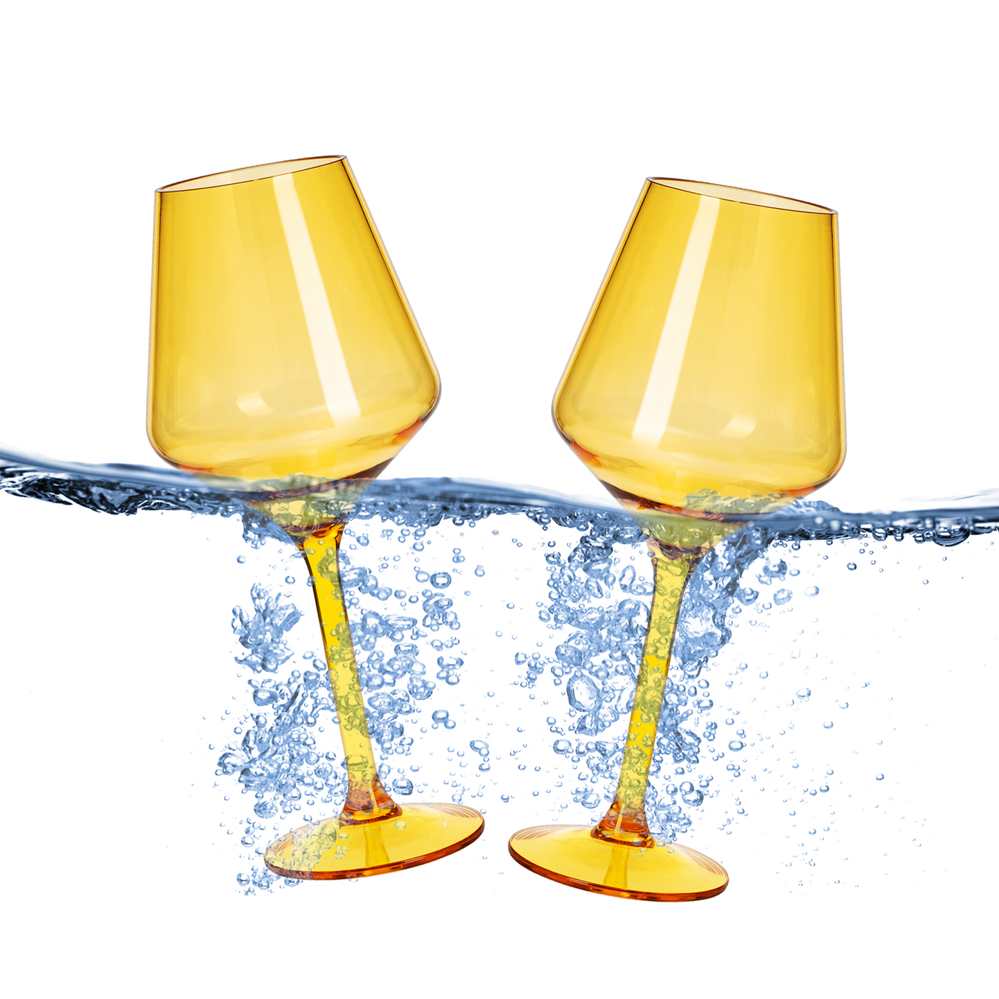 The Wine Savant Floating Shatterproof Poolside Wine Glasses 15 oz Set of 2