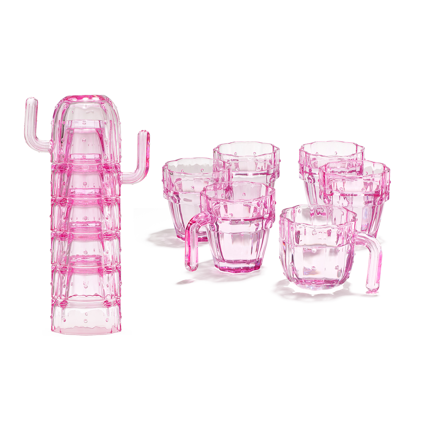 Cactus Stackable Glasses 10 oz Set of 6